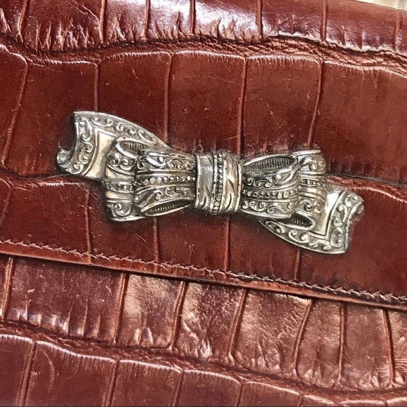 Brighton Vintage Croc Embossed Wallet with Bow - Picture 2 of 8